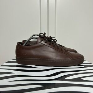 Common projects Achilles low brown leather lace sneakers